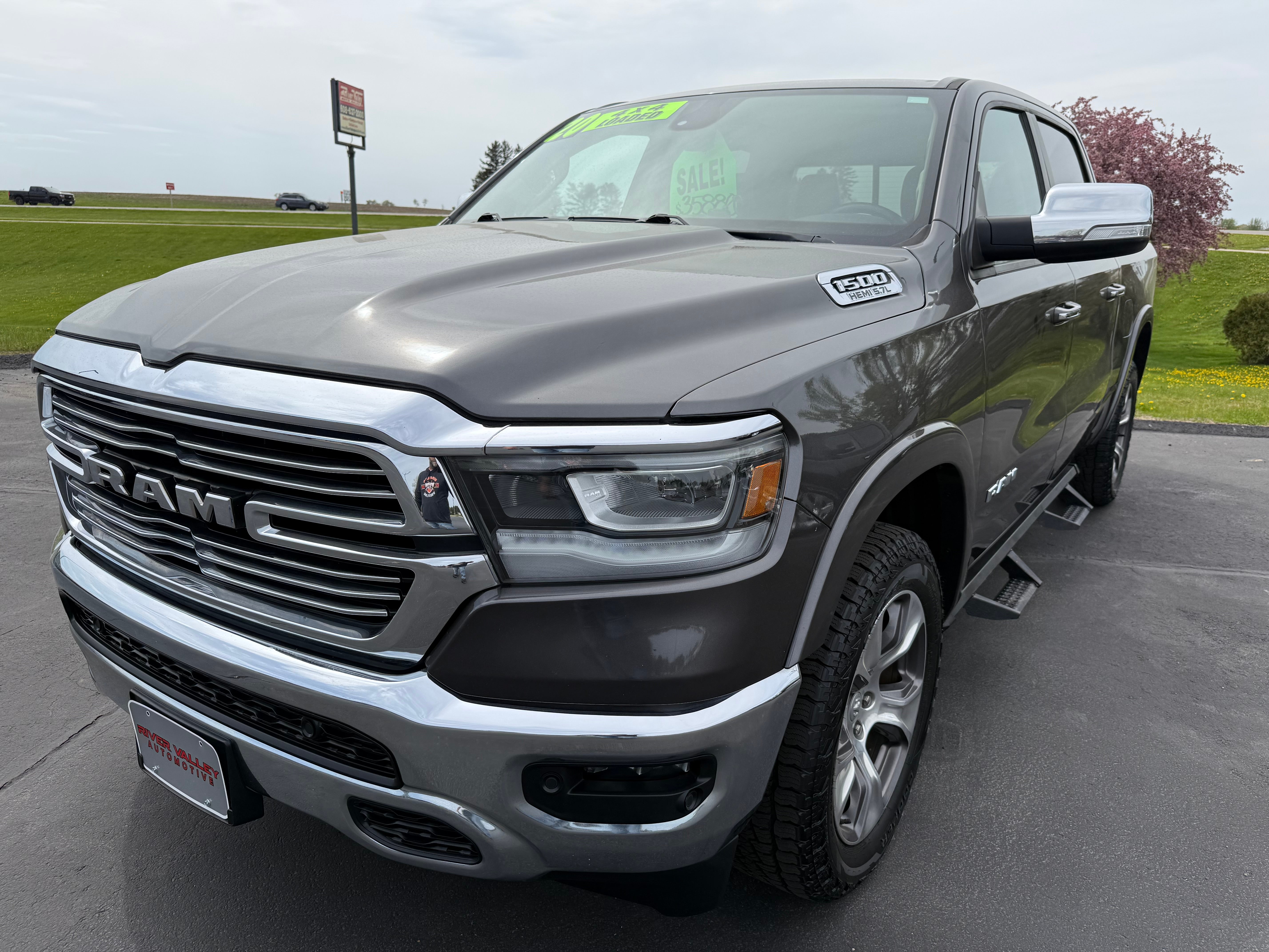 2020 RAM 1500 Laramie in Granite Crystal Metallic Clearcoat — front three-quarter view